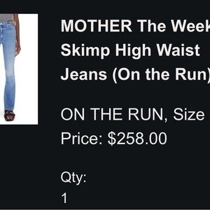 MOTHER High Waisted Weekender Skimp Jeans